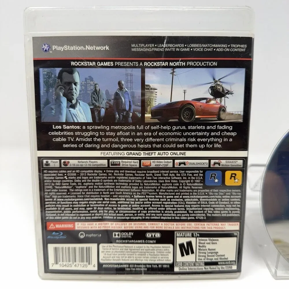 Grand Theft Auto V Sony PlayStation 3 PS3 2013 Complete CIB Tested